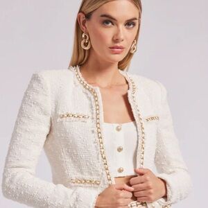 NWT!!! Generation Love SERENA TWEED JACKET in White